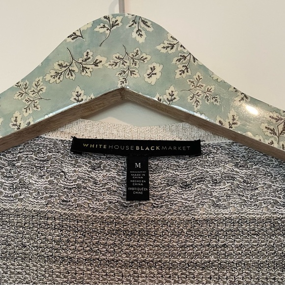 WHBM Metallic Stripe Fringe Open Cardigan - Picture 3 of 6